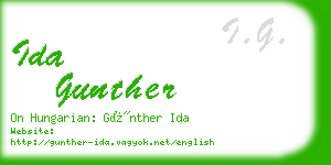 ida gunther business card